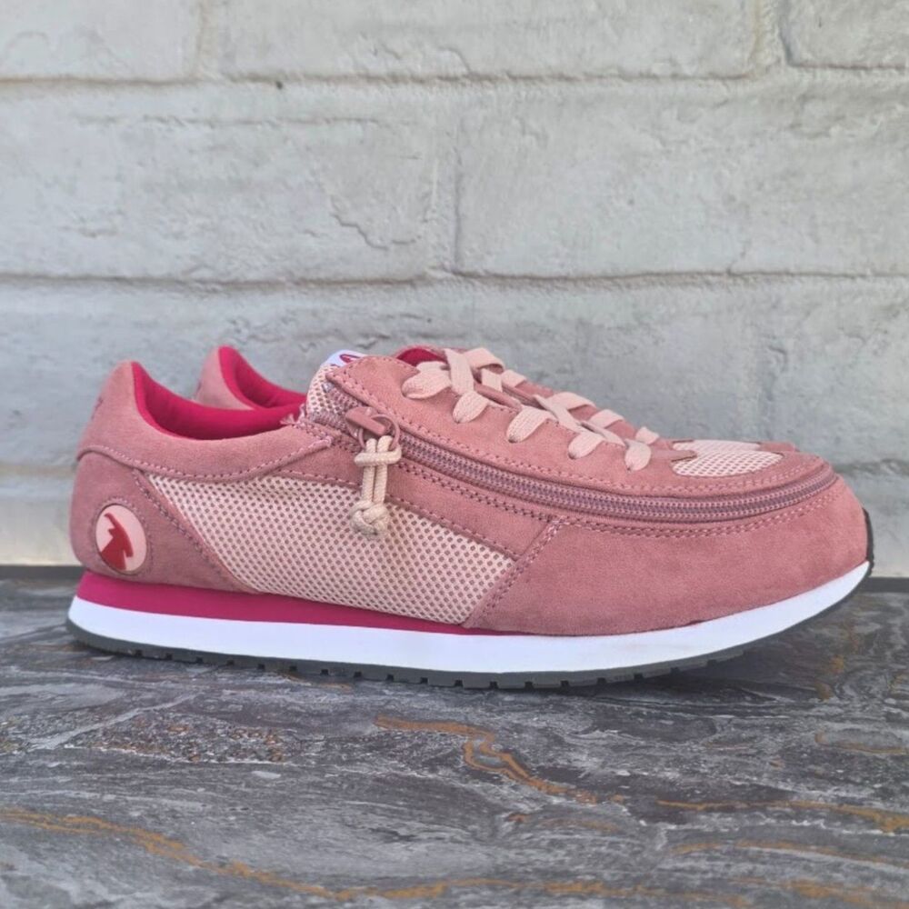BILLY Footwear Jogger Pink Suede Zip Adaptive Sneakers BK20003-650 Kids 7M Women
